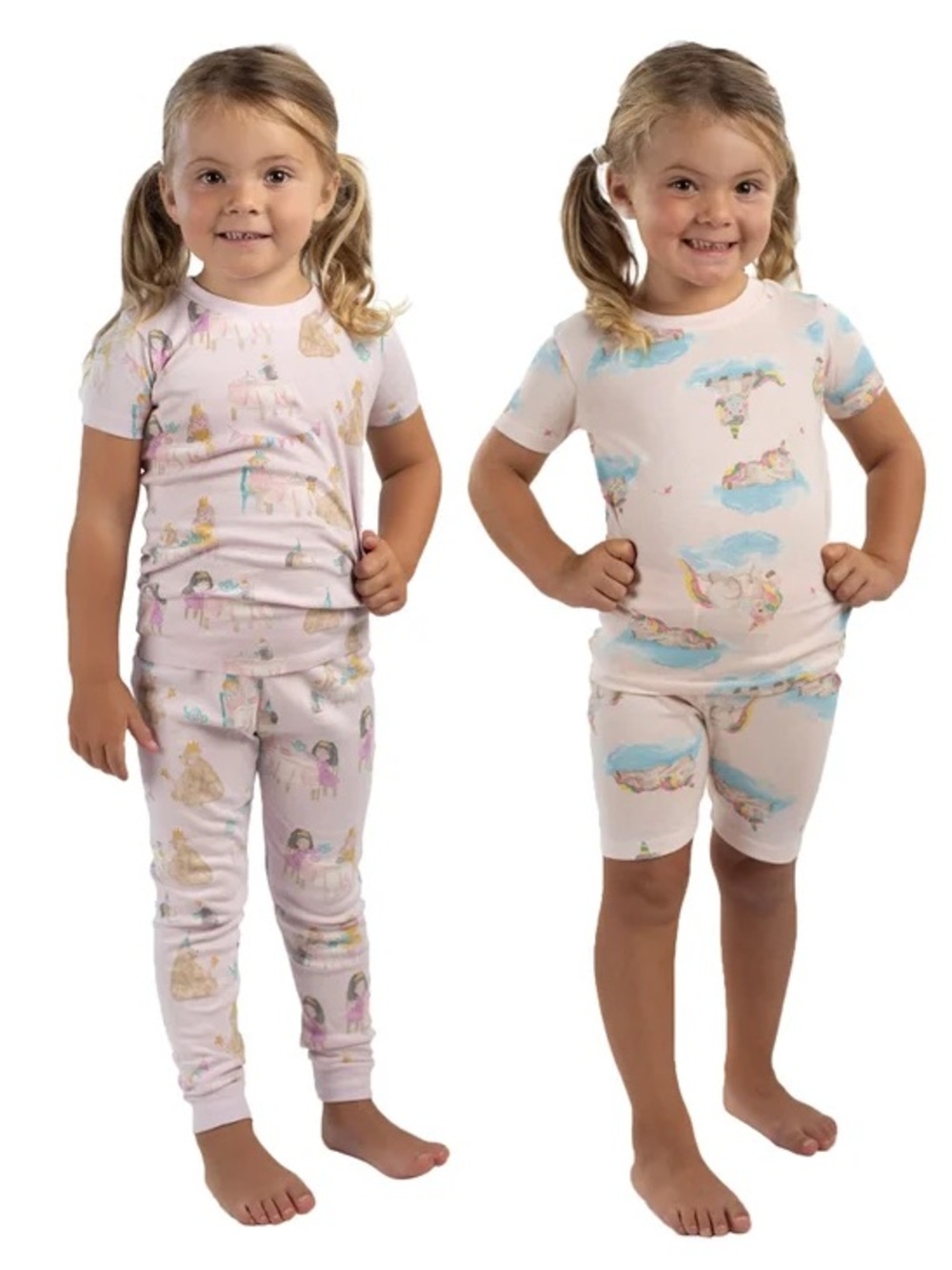 Burt's Bees Pink Kids Tea Party Pajama 4-Piece Set NWT
